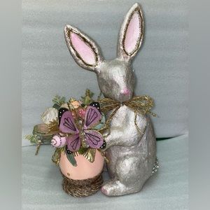 Easter bunny with floral arrangement